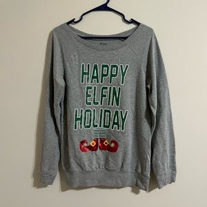 GRAY WOMEN’S CHRISTMAS SWEATER CREWNECK